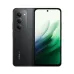 The Redmi 15 smartphone in charcoal black, featuring a triple rear camera setup and a display with abstract green and white graphics.