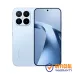 Light blue Xiaomi 17T smartphone with quad Leica camera setup, pastel finish, and slim bezel front screen