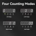 Close-up display view of Deli ET903 Money Counting Machine showing four distinct counting modes.