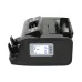 Angled front view of Safescan S40 Money Counting Machine displaying digital screen with MG, UV, IR indicators and bill trays.