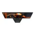 Ultra-slim side profile of AOC monitor highlighting thin panel design with vivid gaming visuals and minimalist stand