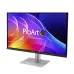 Angled front view of ASUS ProArt Display OLED PA279CDV 27 inch 4K Monitor with abstract colorful OLED display.