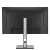 Rear view of the ASUS ProArt Display PA32QCV monitor, showing ports and its metallic stand.