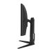 Side profile of the Asus TUF Gaming VG34WQML5A Monitor showing sleek contours and geometric stand with forward-facing legs.