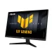 TUF Gaming VG249QM5A monitor on a white background, displaying the TUF Gaming logo in a slight turn.