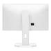 Back view of BenQ monitor showing clean white design, sturdy stand, cable management slot and power input port