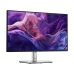 A front-angled view of the black Dell Pro 24 Plus P2425H monitor displaying a colorful purple and blue abstract wavy image.