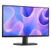 Dell monitor showing vibrant pink-purple graphic on sleek screen with minimalist stand.