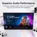 Feature view of GEESUU LiuHe M156L1F Portable Monitor highlighting dual built-in speakers for superior immersive audio performance.