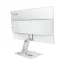 Rear angled view of Lenovo L24-4C Monitor with white finish, metallic stand, and central mounting point.