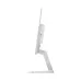 Side profile view of Lenovo L27-4C Monitor highlighting slim design, curved metallic stand, and rear ports.