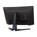 Rear view of Lenovo Legion curved monitor with sleek black design, central stand, and visible branding on back panel