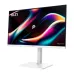 MSI Pro Max 271QPHW E14 white monitor front angled view with colorful display, model: pro-max-271qphw-e14