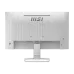 Rear view of MSI White Monitor showing HDMI, DP ports, VESA mount, and PRO branding.