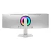 Rear view of Samsung Odyssey G9 49-inch 240Hz curved monitor with RGB CoreSync lighting and stand.