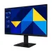 Angled front view of Samsung S27D300GAC Monitor displaying geometric blue and yellow design with charts on screen.