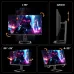 Feature highlight view of TITAN ARMY P2710S Monitor showing tilt, swivel, rotation, and height adjustment visuals.