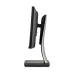 Side profile of the black ViewSonic ColorPro VP2456A monitor, highlighting the curved, ergonomic silver and black stand.