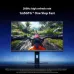 A Xiaomi Redmi G27 27-inch gaming monitor displaying a first-person view of a motorcycle on a scenic road, with text highlighting its 200Hz refresh rate and 1ms response time.