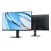 Front view of Xiaomi Redmi X27A Monitor with vibrant abstract display in blue, silver, and orange tones.