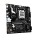 ASRock B850M-X R2.0 WiFi motherboard angled view showing AM5 socket, VRM heatsink, RAM slots, and PCIe layout