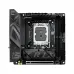 Compact Asus ROG STRIX B860‑I GAMING WIFI Mini ITX motherboard showing CPU socket and PCIe slot
