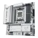 Top view of Asus TUF GAMING B850M-PLUS WIFI7 W motherboard showing AM5 socket, DDR5 RAM slots and cooling design