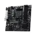 Right angled front viewpoint of the MSI PRO B550M-P WIFI6E Motherboard showcasing its RAM slots and PCIe configuration.