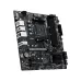 Left angled front viewpoint of the MSI PRO B550M-P Motherboard showing the heatsink and side connectivity ports.