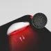 Detail view of AJAZZ MP03 Gaming Mousepad with optical mouse red sensor light tracking on fine woven surface.
