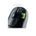 Close-up of AJAZZ AJ159 NL-L Bat Life Mouse internals showing green-white micro switch for crisp 100M-click feedback.