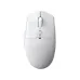 Overhead view of AJAZZ NJ11 MC Gaming Mouse with sleek white design, scroll wheel, and extra function button.