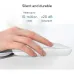 Close-up of Asus Marshmallow MD100 Wireless Mouse in hand highlighting silent clicks and durable 10M click rating.