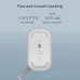 Underside view of Asus Marshmallow MD100 Wireless Mouse showing PTFE feet, DPI button, and smooth tracking sensor.