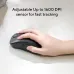 Usage view of Asus MD102 Wireless Mouse in hand emphasizing adjustable DPI sensor for fast tracking.