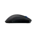 Left side view of the ASUS ROG Harpe II Ace Wireless Gaming Mouse showing its low‑profile curved shell and smooth matte finish.