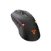 Black Crypto II WG7V2RD gaming mouse angled view with RGB lighting, side buttons, and sleek ergonomic body