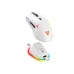 White Crypto II WG7V2RD wireless mouse with RGB dock, USB receiver, charging cable, and illuminated base