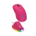 Pink Kanata WG9RD wireless mouse with RGB charging dock, USB receiver, Type-C cable, ergonomic design and side buttons