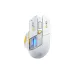 Inphic futuristic gaming mouse with white and yellow accents, blue LED lighting, and braided cable