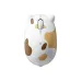 Inphic Calo wireless gaming mouse with white body, brown patches, cute cat-ear design, and scroll wheel