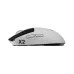 Logitech G PRO X2 SUPERSTRIKE LIGHTSPEED Mouse shown in angled side view highlighting side buttons and sleek contours.