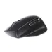 Meetion BTM012 Dual Mode Wireless Mouse close-up black body contoured design scroll wheel side connectivity icons