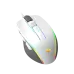 Top angled view of Meetion MT-GM230 Gaming Mouse in white showing RGB strip, smooth surface, and centered scroll wheel design.