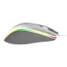 Low side angle of Meetion MT-GM230 Gaming Mouse displaying contoured body shape, RGB accents, and streamlined gaming design.