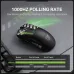 Isometric view of the black Onikuma DM01 Mouse showcasing its 1000Hz polling rate features.