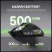 Side view of the black Onikuma DM01 Mouse highlighting its 500mAh battery life details.