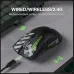 Top-down view of the black Onikuma DM01 Mouse connected with a USB-C charging cable.