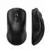 An exploded parts view of the T-WOLF X4 mouse showing its internal circuit board, with a user operating the mouse on a desk below.
