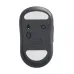 BackSide profile view of black Rapoo M360 wireless mouse highlighting ergonomic curved body.